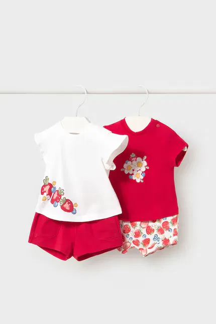 Комплект хлопковый детский Mayoral Newborn, красный
