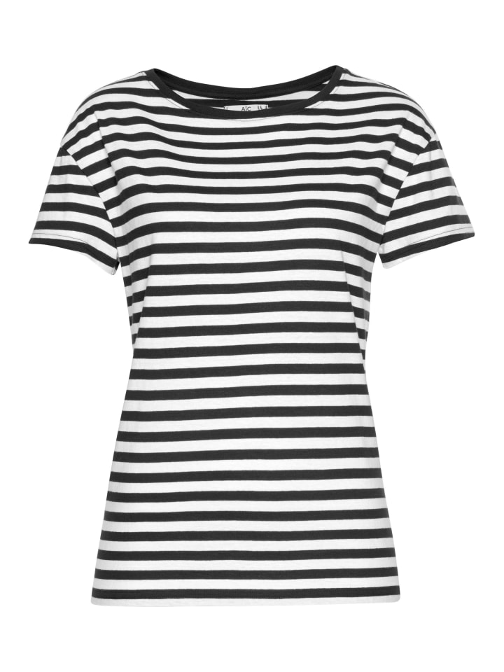 

Футболка в белую и черную полоску AJC, Черный, Футболка в белую и черную полоску AJC