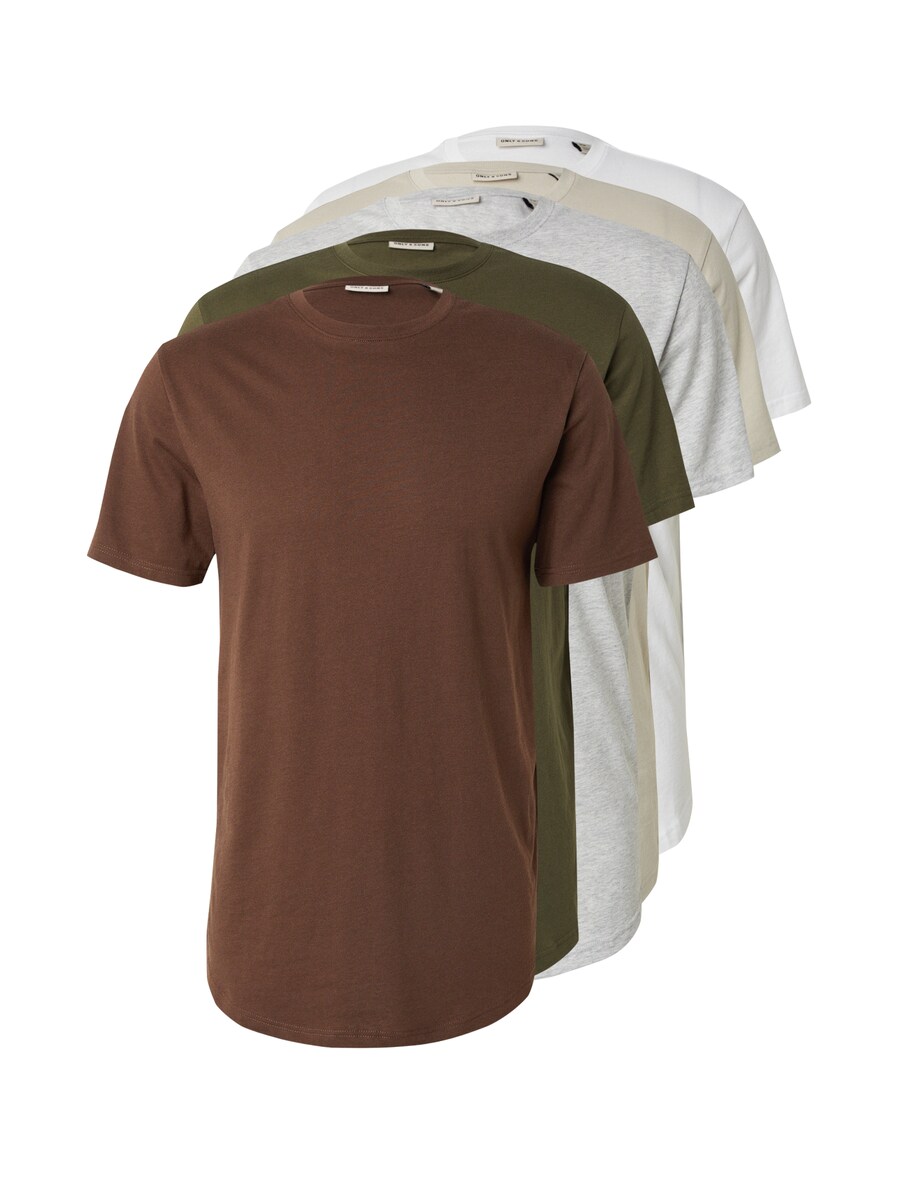 

Рубашка Only & Sons ONSJEFF, цвет Chocolate/Light grey/Dark green/White