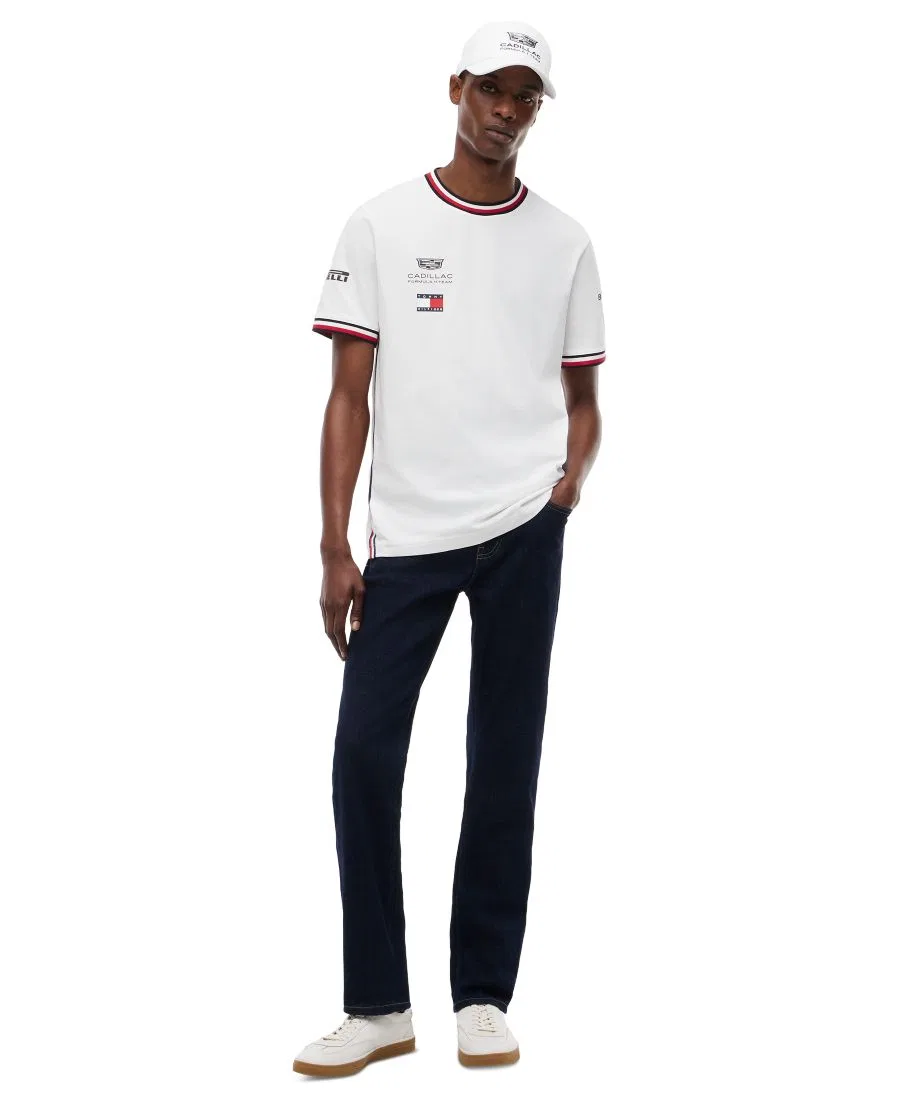 Футболка с коротким рукавом Cadillac F1 для мужчин, модель Drivers 77 Tommy Hilfiger, White — фото 2