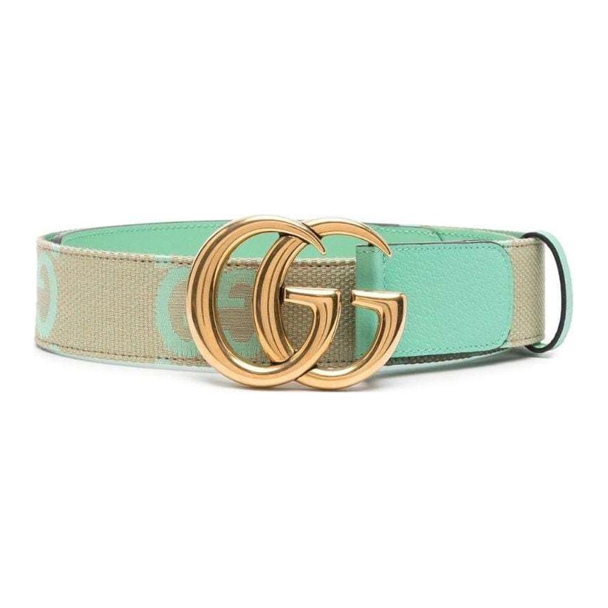 

GUCCI Ремень женский кожаный с принтом логотипа GG Marmont, гладкие, с пряжкой, зеленый, 4 см