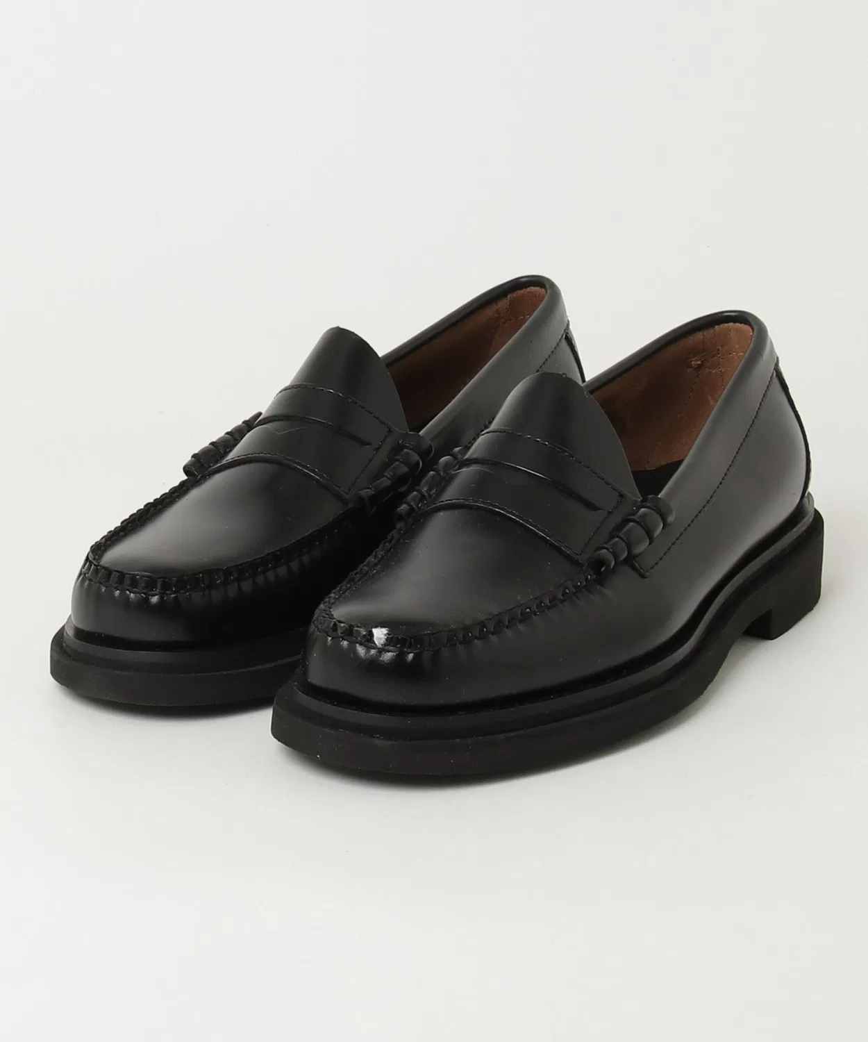 Лоферы G.H. Bass Larson Moc Penny из телячьей кожи, чёрные