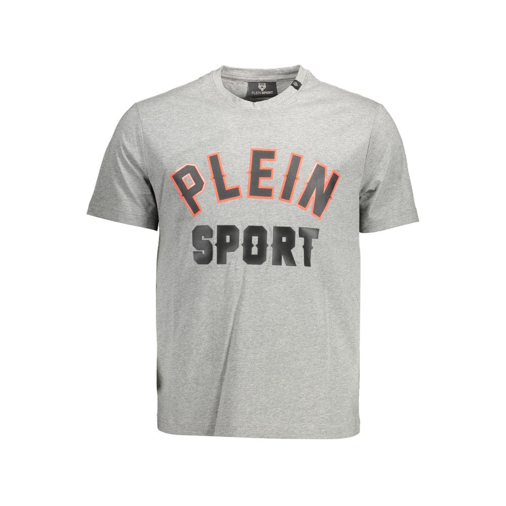 

Серая хлопковая мужская футболка Plein Sport