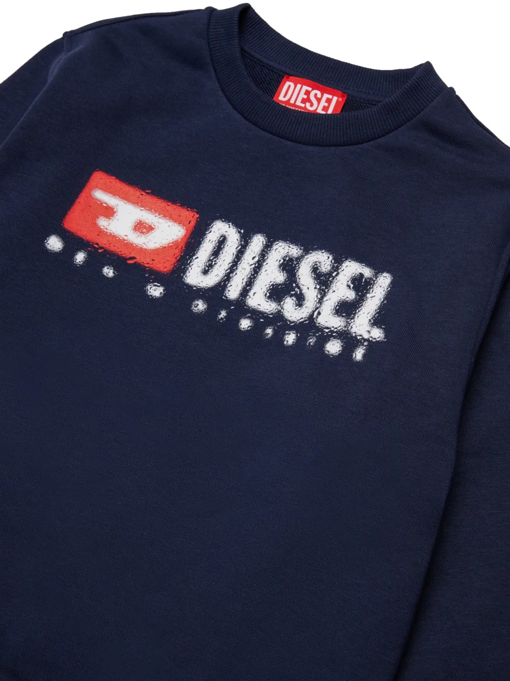 Свитшот с логотипом и круглым вырезом Diesel Kids, синий — фото 3