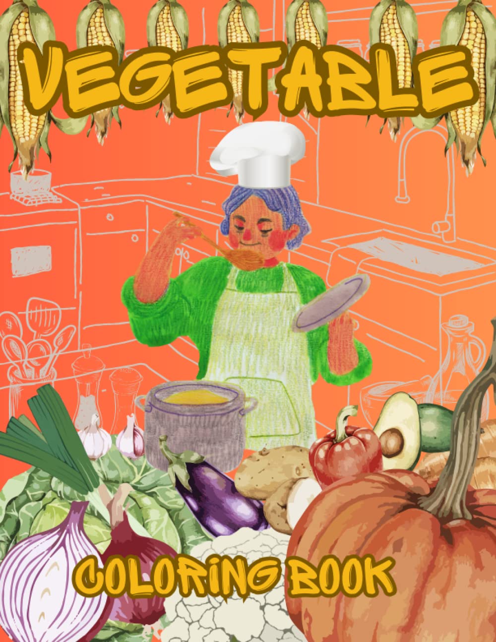 

vegetable coloring book: coloring books for kids ages 4-8 (Independently published)