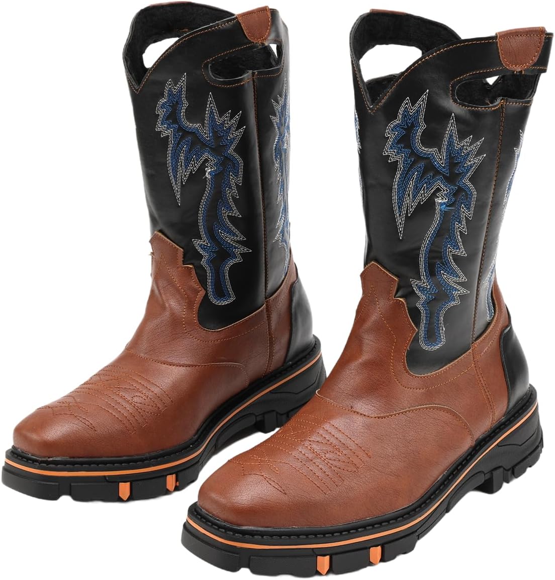 

Мужские ковбойские сапоги Renaissance синего цвета с классической вышивкой, устойчивые к скольжению, средневековые вестерн-сапоги Helltaker