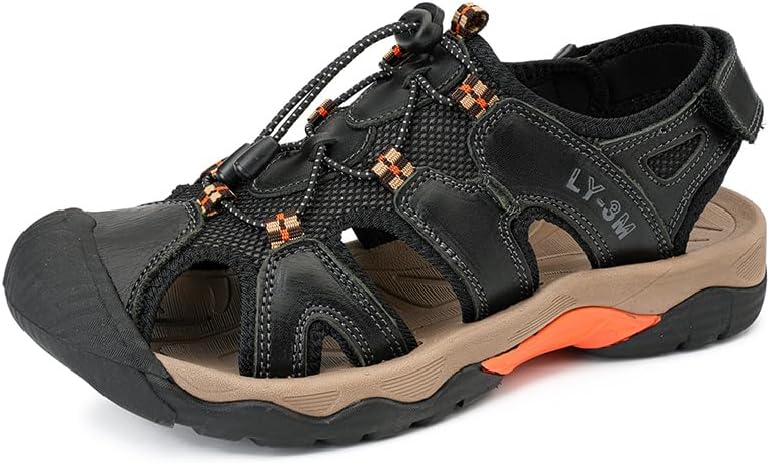 

Мужские спортивные сандалии Asifn для улицы, нескользящие, для походов, летние, удобные, пляжные, легкие, закрытые, водонепроницаемые, черный