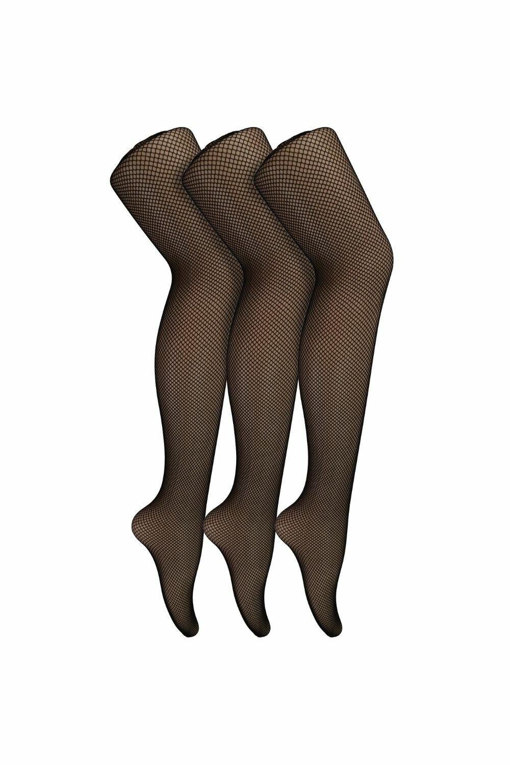 

Набор из 3 пар мягких нейлоновых колготок в сеточку Sock Snob, черный