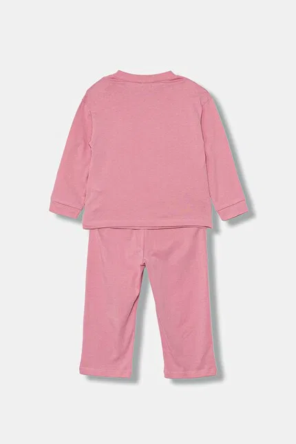 Пижама детская хлопковая United Colors of Benetton, розовый — фото 2