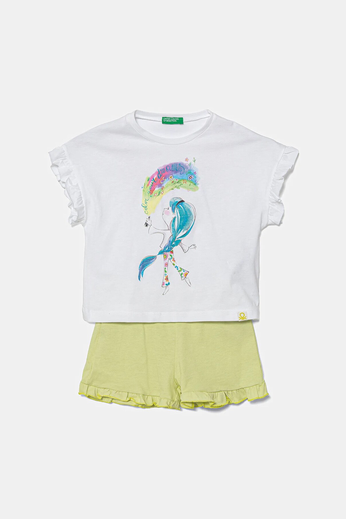 

Детские хлопковые пижамы, 2 шт. в упаковке United Colors Of Benetton, белый