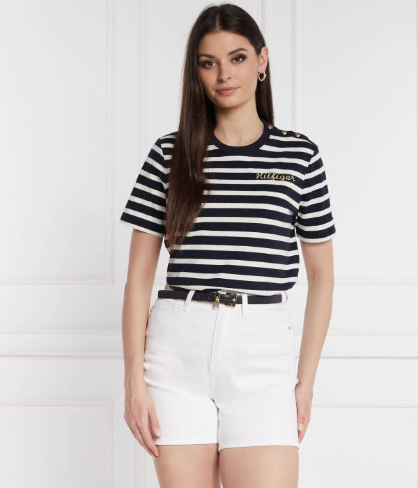 Футболка золотая пуговица c-nk ss Regular fit Tommy Hilfiger, синий — фото 3