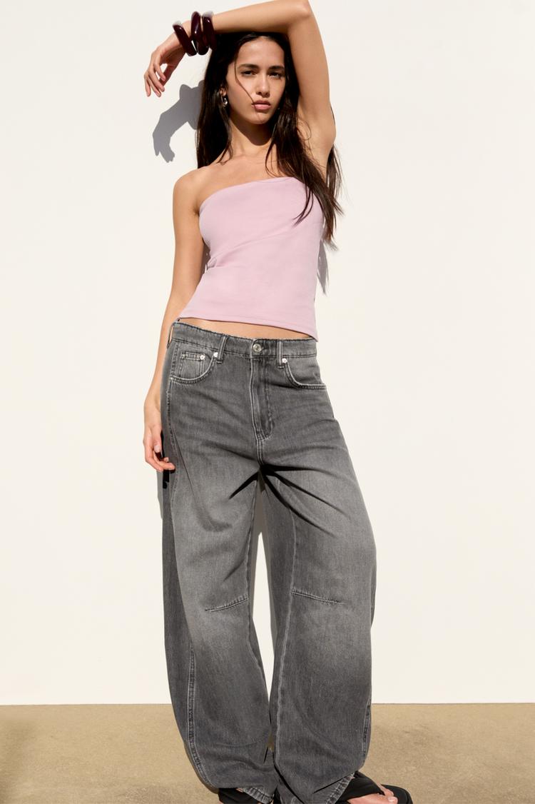 

Топ без бретелек Pull And Bear, розовый