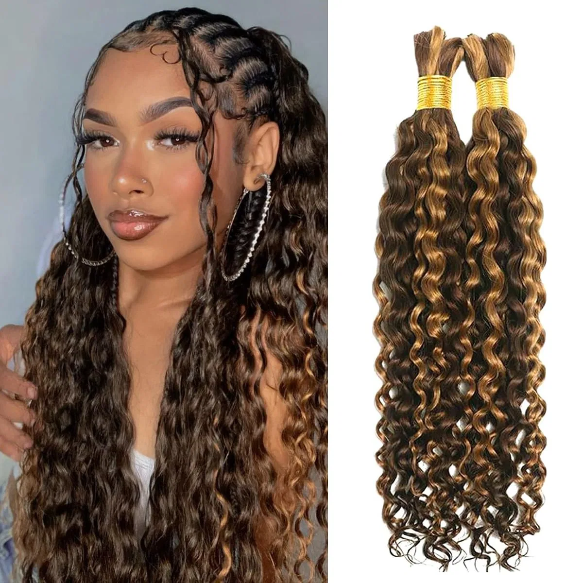 Волнистые волосы для афрокосичек Rebasar Human Braiding Hair Rebasar, P4/27 Color