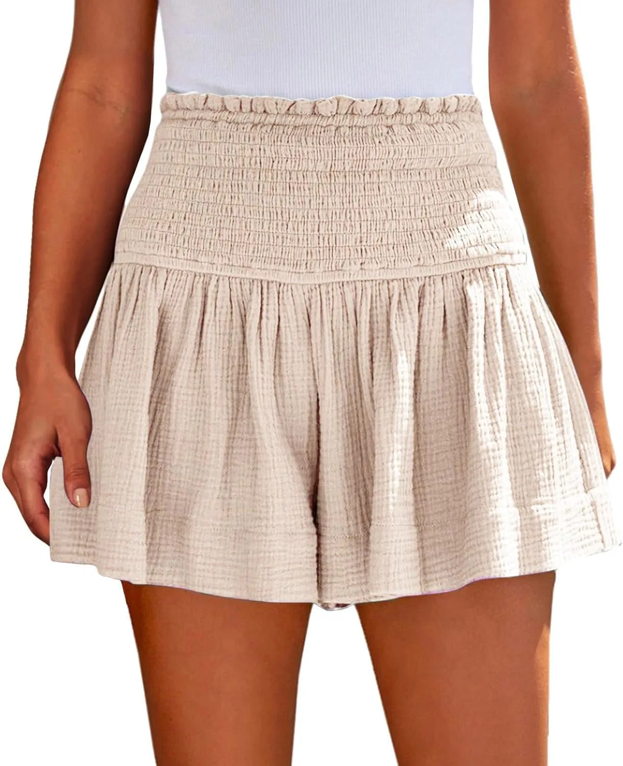 

Женские шорты Casual летние на резинке с высокой талией и широкими штанинами