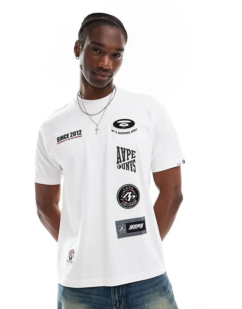 

Футболка с логотипом Aape By A Bathing Ape белого цвета