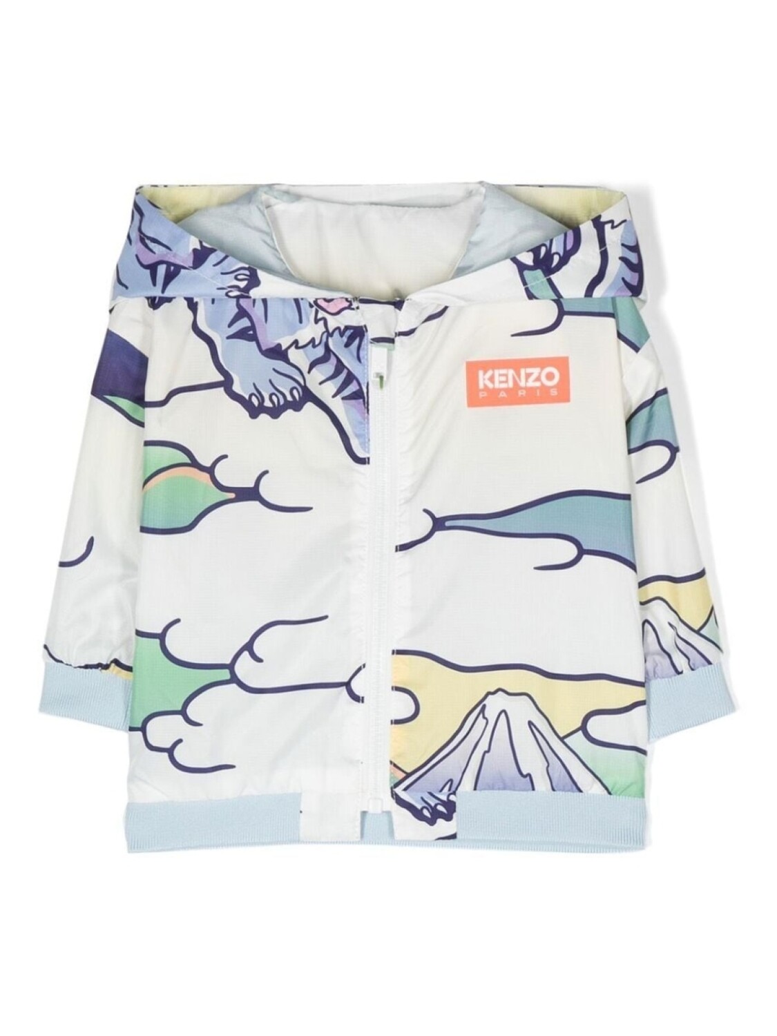 

Kenzo Kids двусторонняя ветровка с графичным принтом, белый
