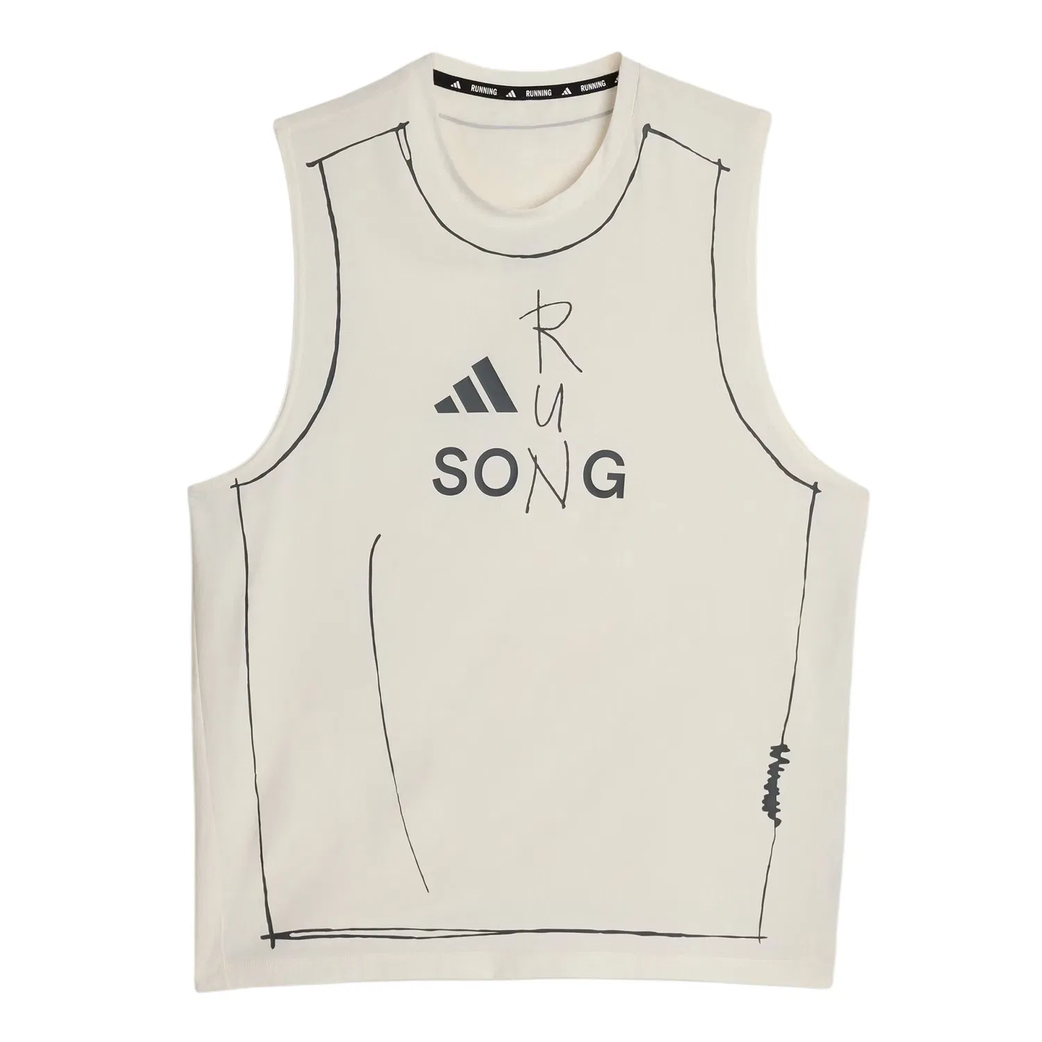Мужская майка-борцовка SFTM Running Tank Top Adidas, White/Black