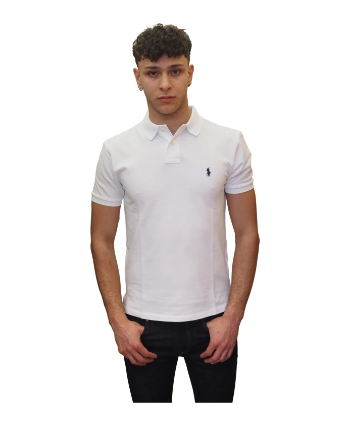 

Поло с короткими рукавами, приталенного кроя. Ralph Lauren, белый