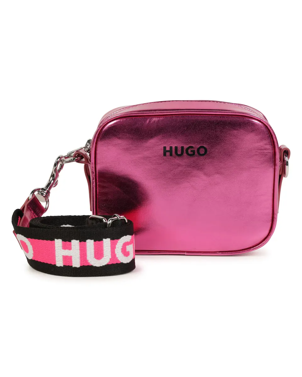 

Сумка через плечо для девочки из металлизированной ткани Hugo, цвет Rosa
