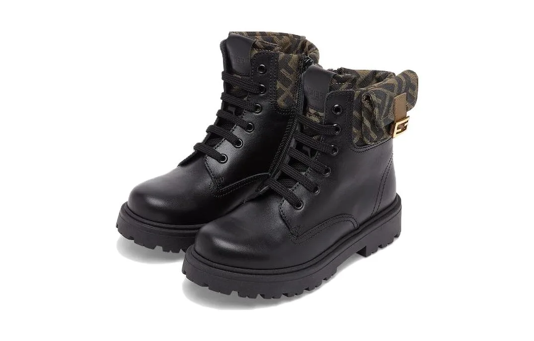 Ботильоны Baguette Kids' Leather Boots Kids FENDI, черный — фото 3