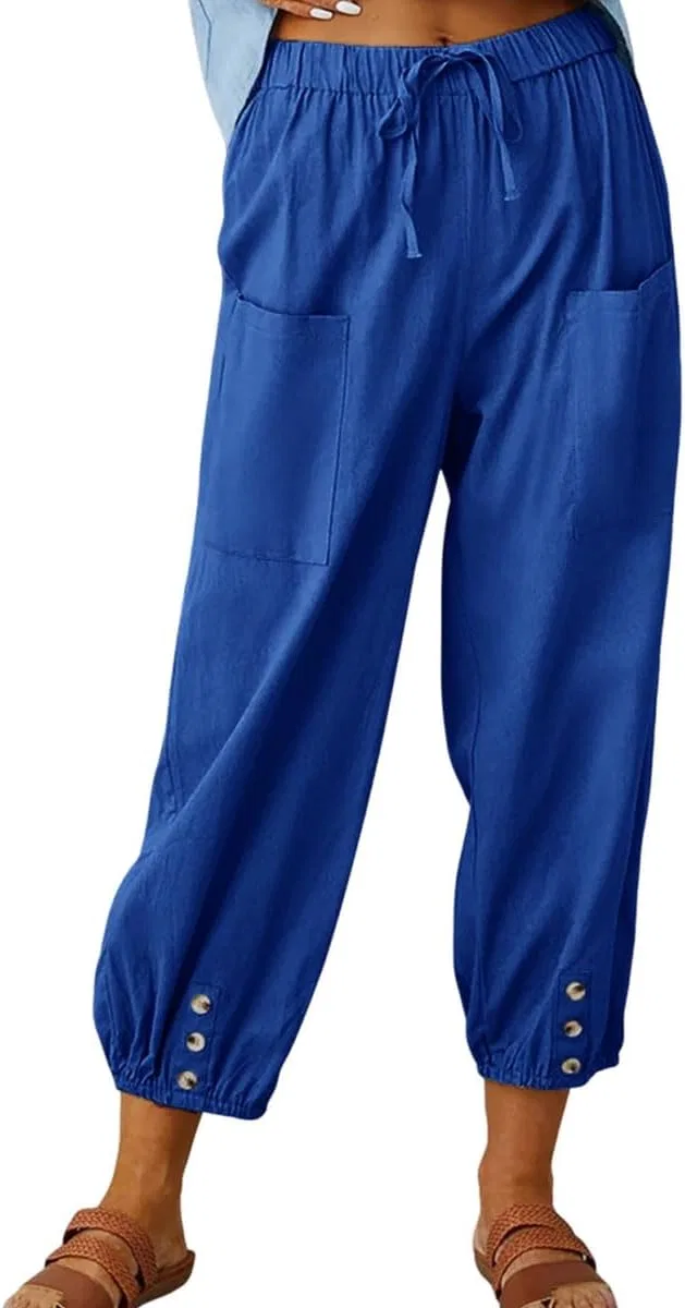 Брюки капри, голубой королевский
