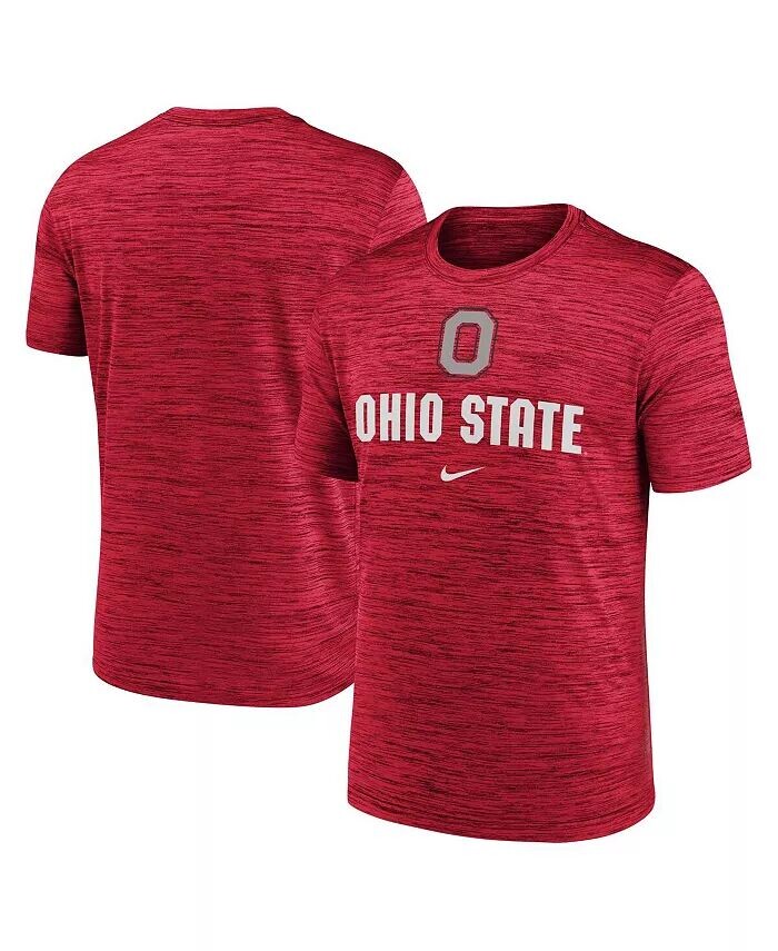 

Мужская футболка с принтом «Ohio State Buckeyes Primetime Velocity» с алым отливом Nike