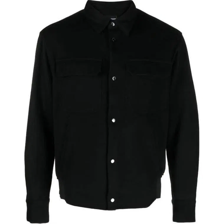 Куртка-рубашка с начесом на пуговицах EMPORIO ARMANI, Black