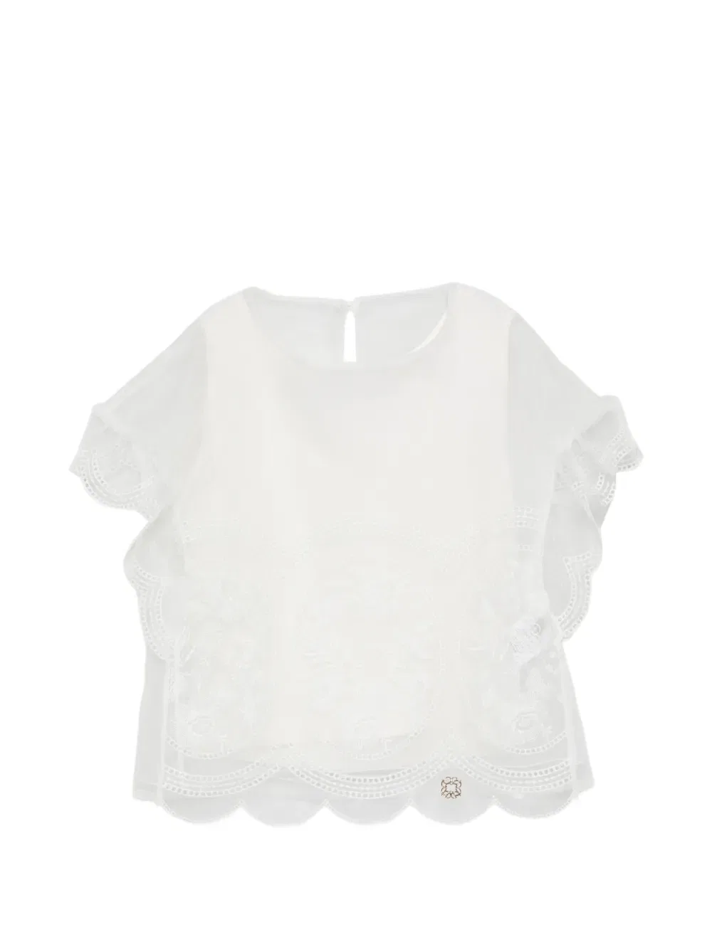 Топ с оборками Elie Saab Junior, белый