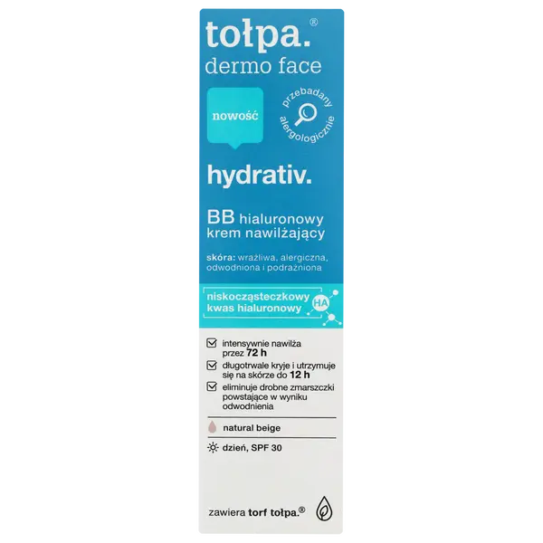 Гиалуроновый увлажняющий крем для лица с spf30, 40 мл Tołpa Dermo face hydrativ bb — фото 2