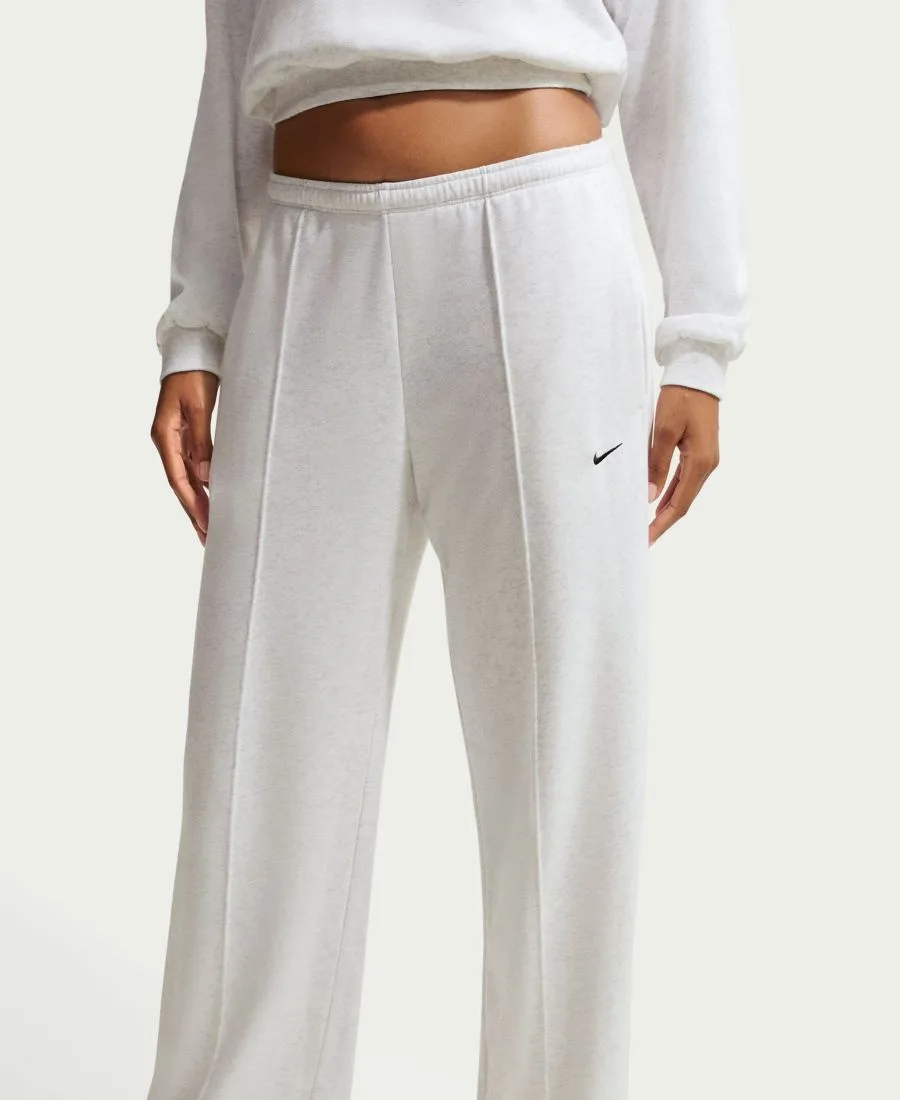 Женские брюки средней посадки с открытым низом Nike, birch heather/белый/черный — фото 3