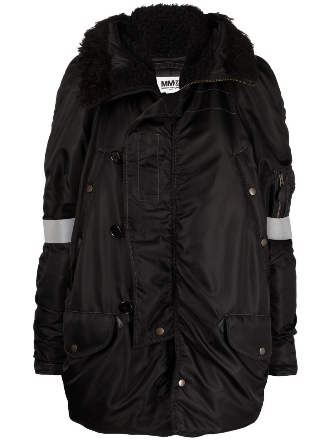 

Бомбер с капюшоном MM6 Maison Margiela, черный