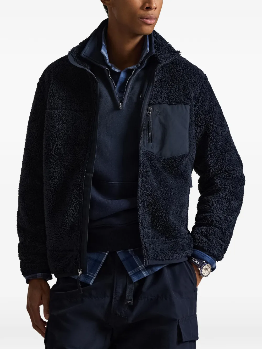 Легкая куртка с вышитым логотипом Polo Ralph Lauren, синий — фото 3