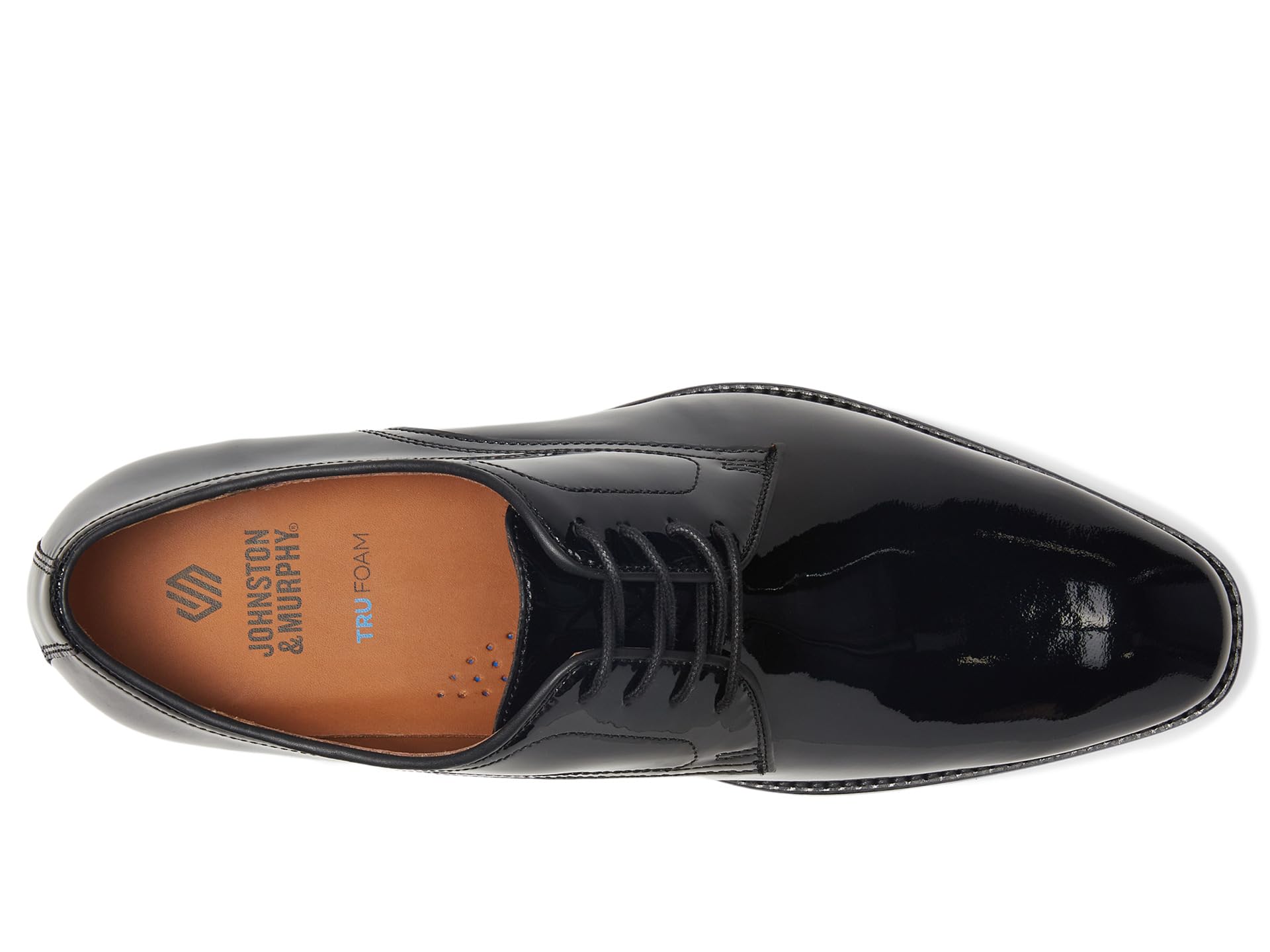 Оксфорды Johnston & Murphy Sullivan Plain Toe, цвет Black Italian Patent Calfskin — фото 2
