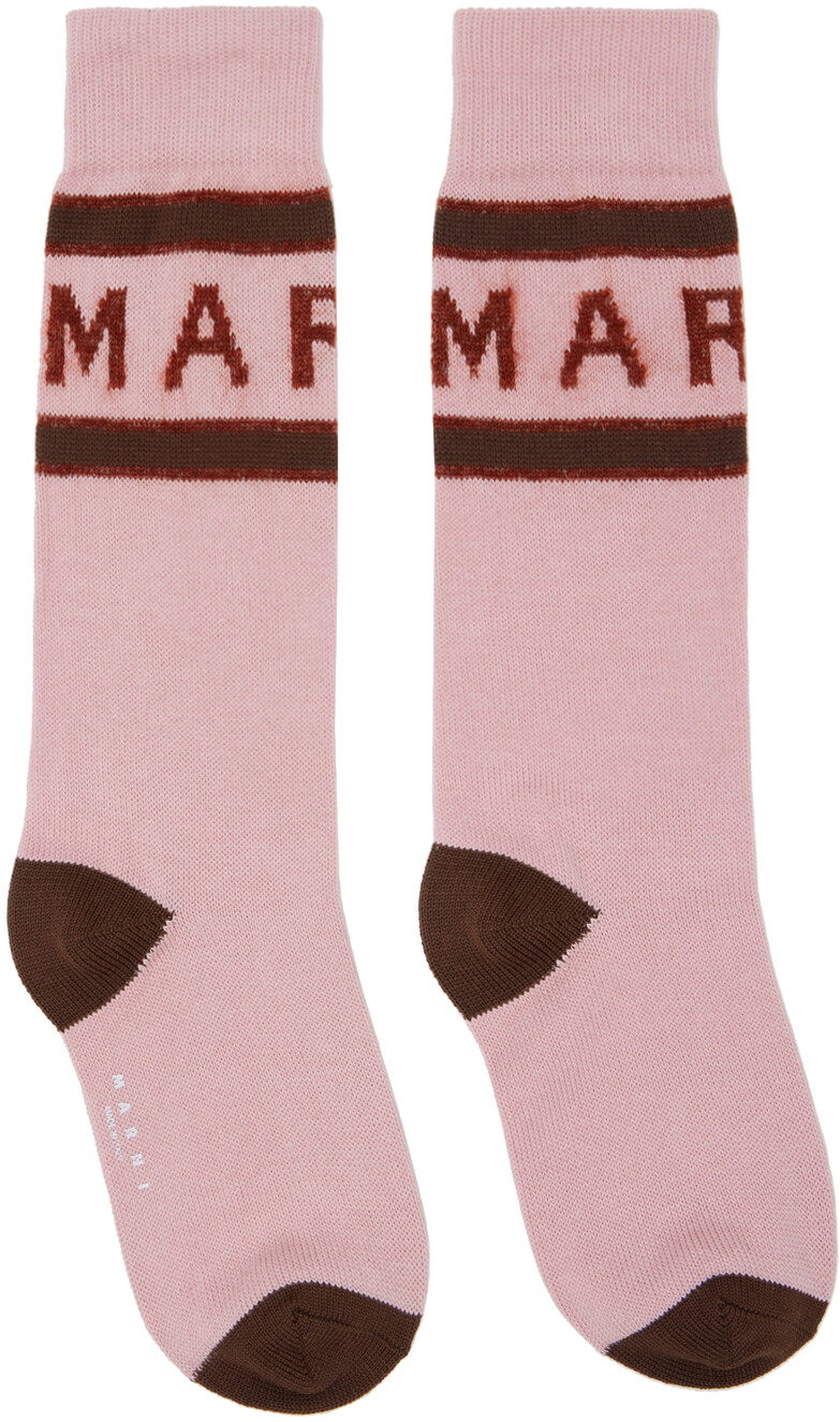 

Носки из розового мохера с логотипом Marni