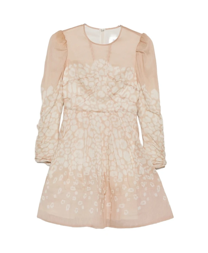 

Платье с леопардовым принтом и длинными рукавами Malina, бежевый