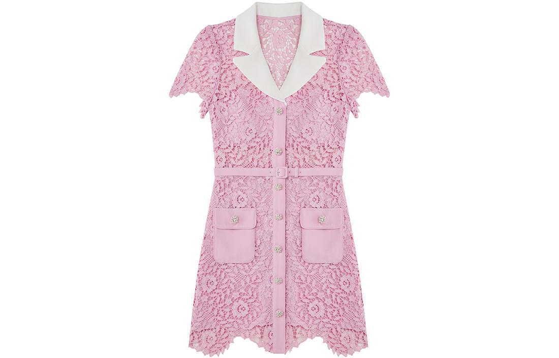 

Self-Portrait Короткое платье с короткими рукавами Женское Розовое