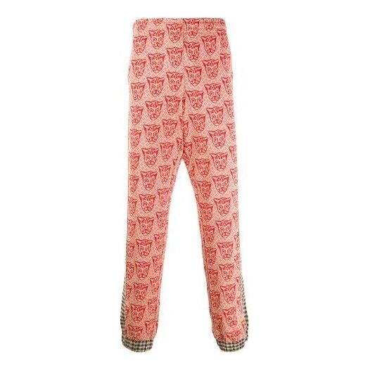 

Брюки houndstooth cat print track pants 'orange' Gucci, оранжевый