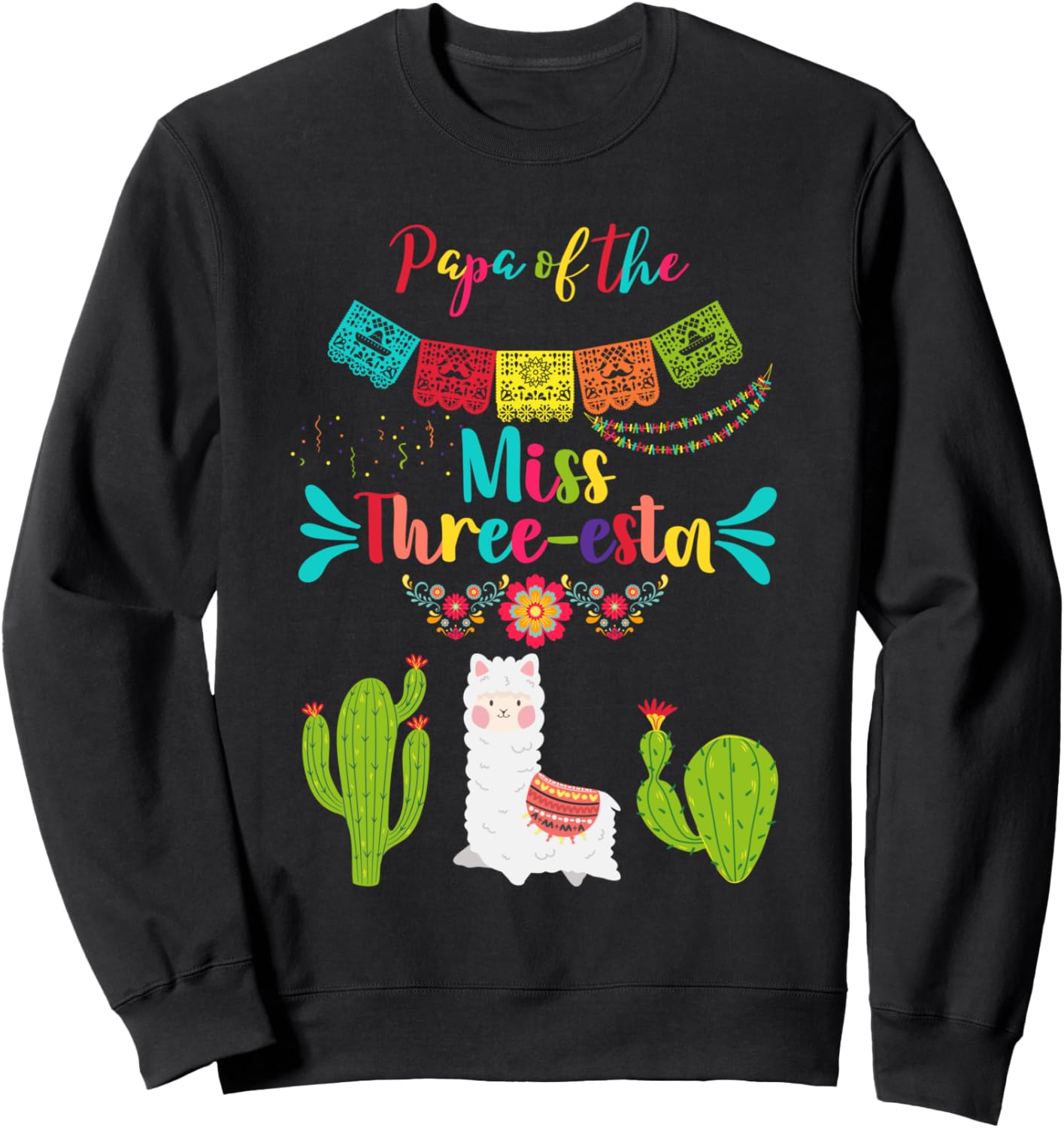 

Папа мисс Фиеста Три, толстовка для девочки на 3-й день рождения в мексиканском стиле Family Look Mexican Fiesta Party Decorations Gifts, черный