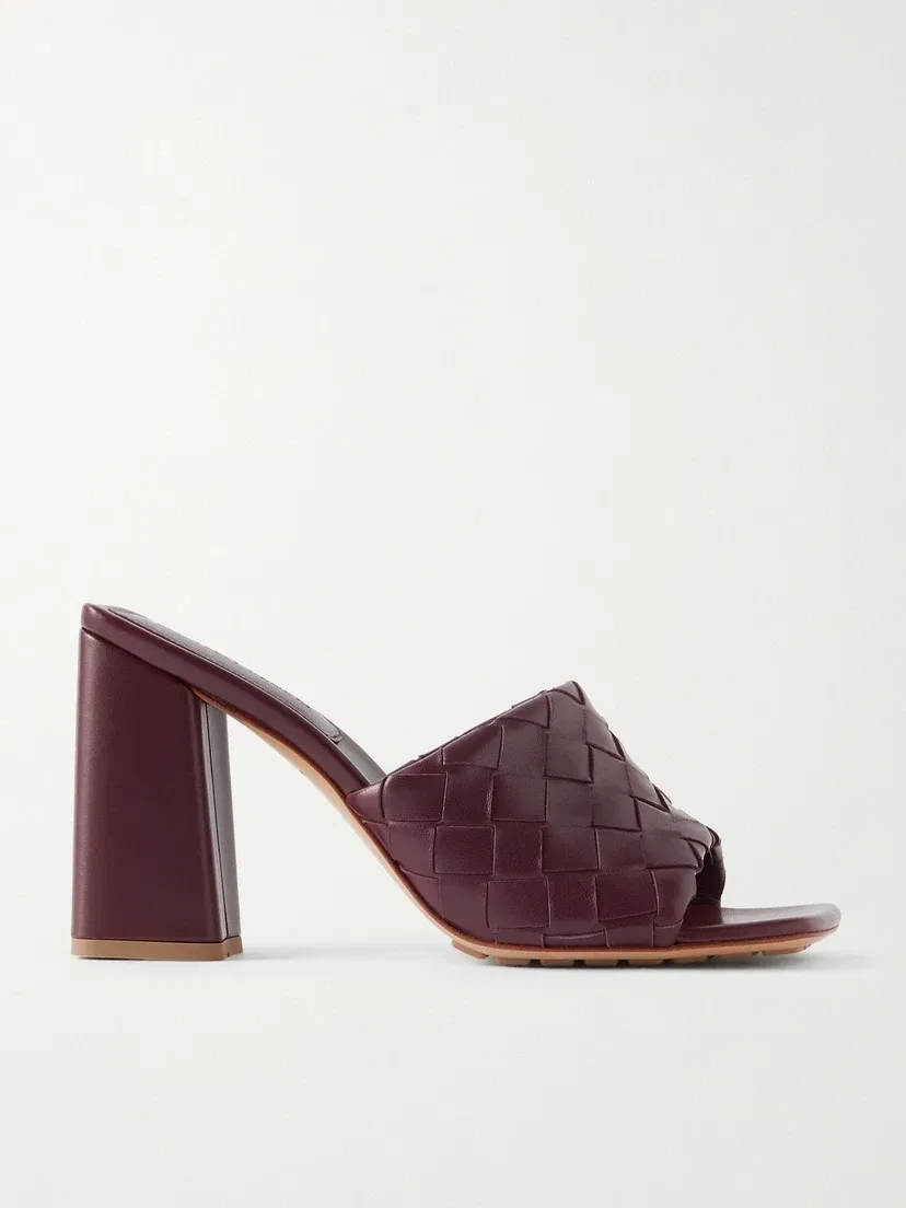 Мюли из кожи intrecciato Parco BOTTEGA VENETA, бордовый
