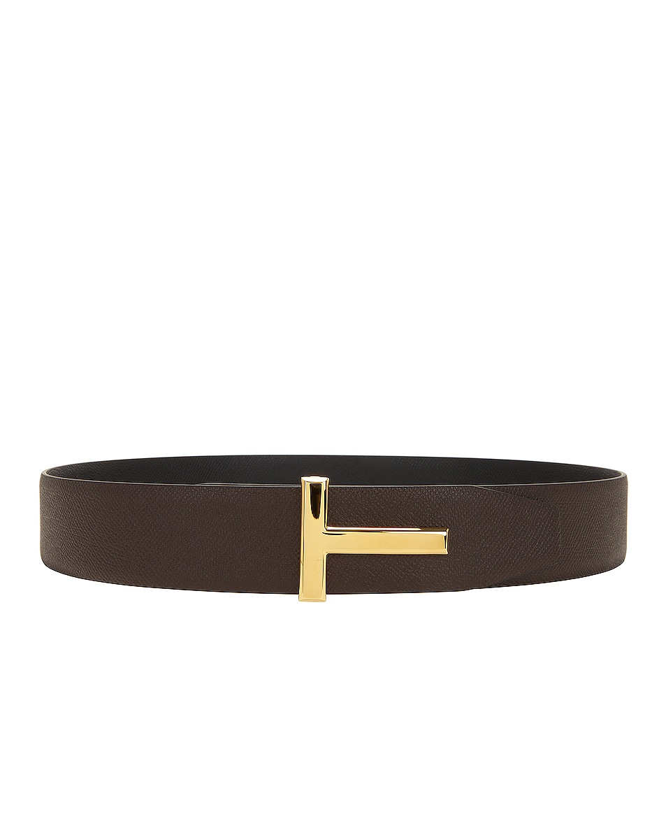 

Ремень Tom Ford Small Grain Calf T, цвет Chocolate & Black