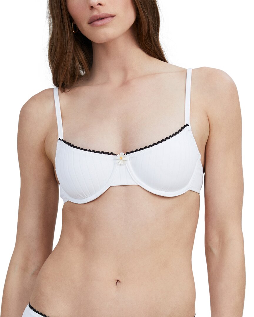 

Однотонный и полосатый топ бикини Daphne Solid & Striped, белый