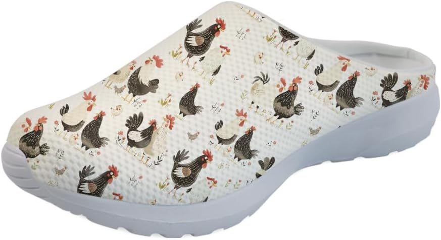 

Кроссовки-сабо Forchrinse с гавайской пальмой для мужчин и женщин, открытая пятка, легкие, дышащие, для дома, работы и спортзала, Rooster