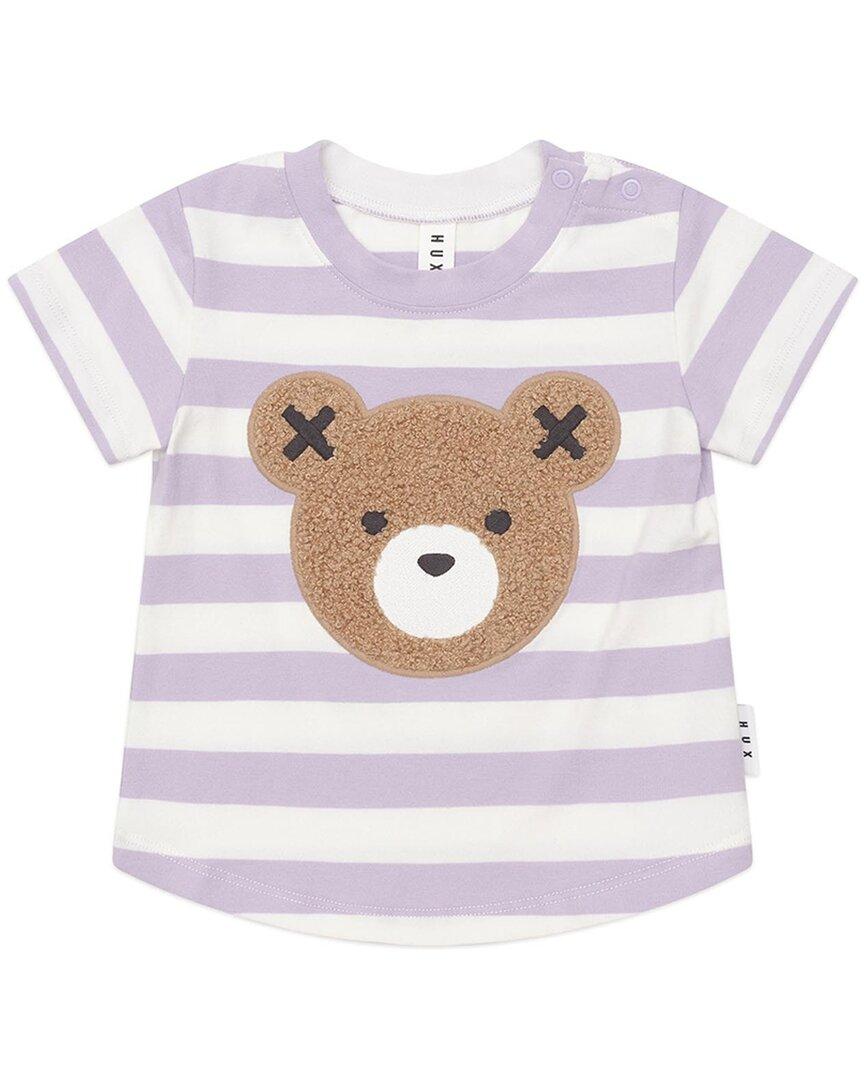 

Huxbaby Футболка Furry Hux в полоску с орхидеей, фиолетовый