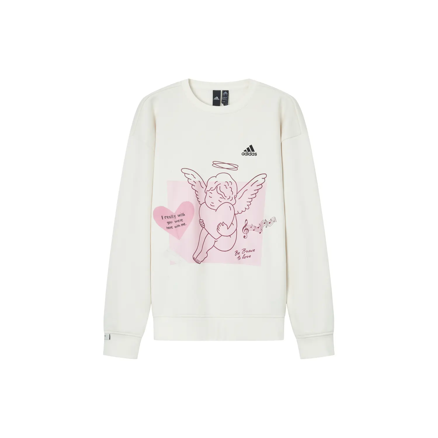 

Adidas Свитшот LABEL Unisex Ivory White Crew Neck Moderate Regular