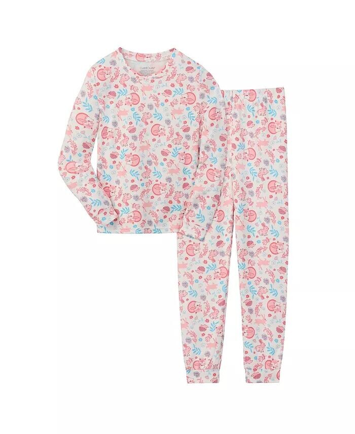 

Пижамный комплект с начесом для девочек Sleepy Fox Cuddl Duds, бежевый