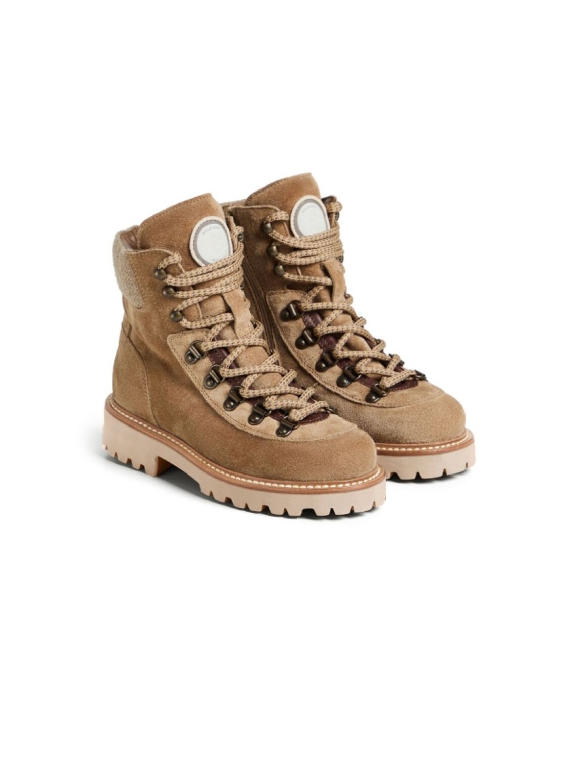 

Замшевые ботильоны Brunello Cucinelli Kids, нейтральный цвет