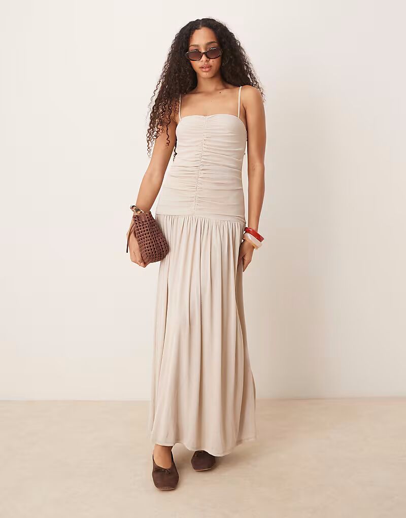 

Платье макси с лифом и сборками ASOS DESIGN