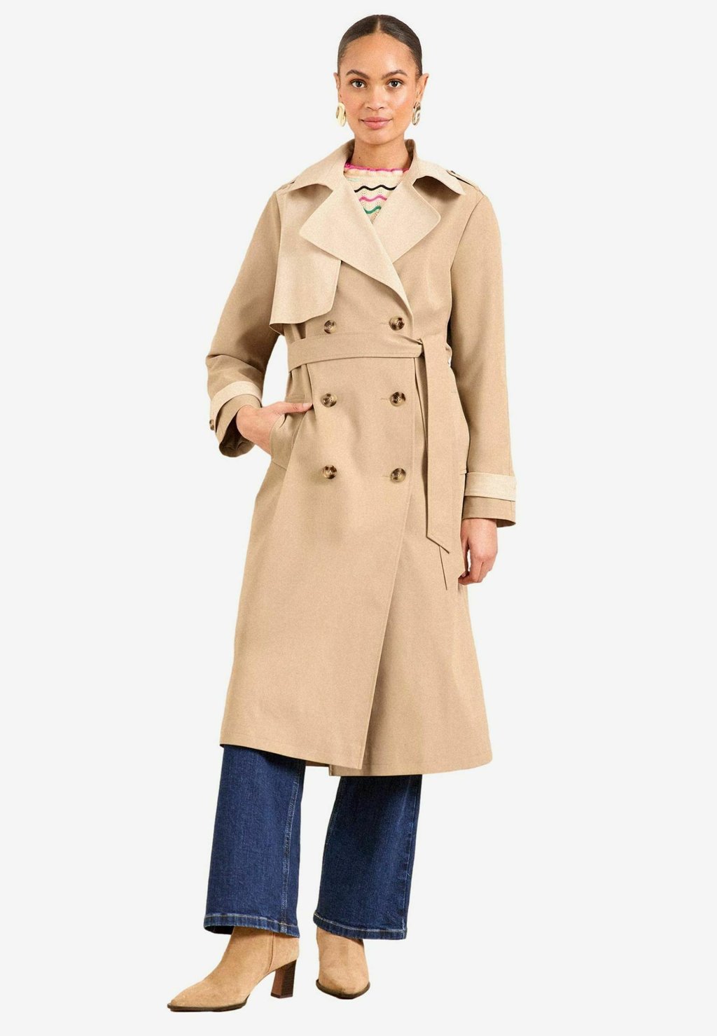 

Пальто-тренч REGULAR FIT - BELTED DOUBLE BREASTED Love & Roses, бежевый
