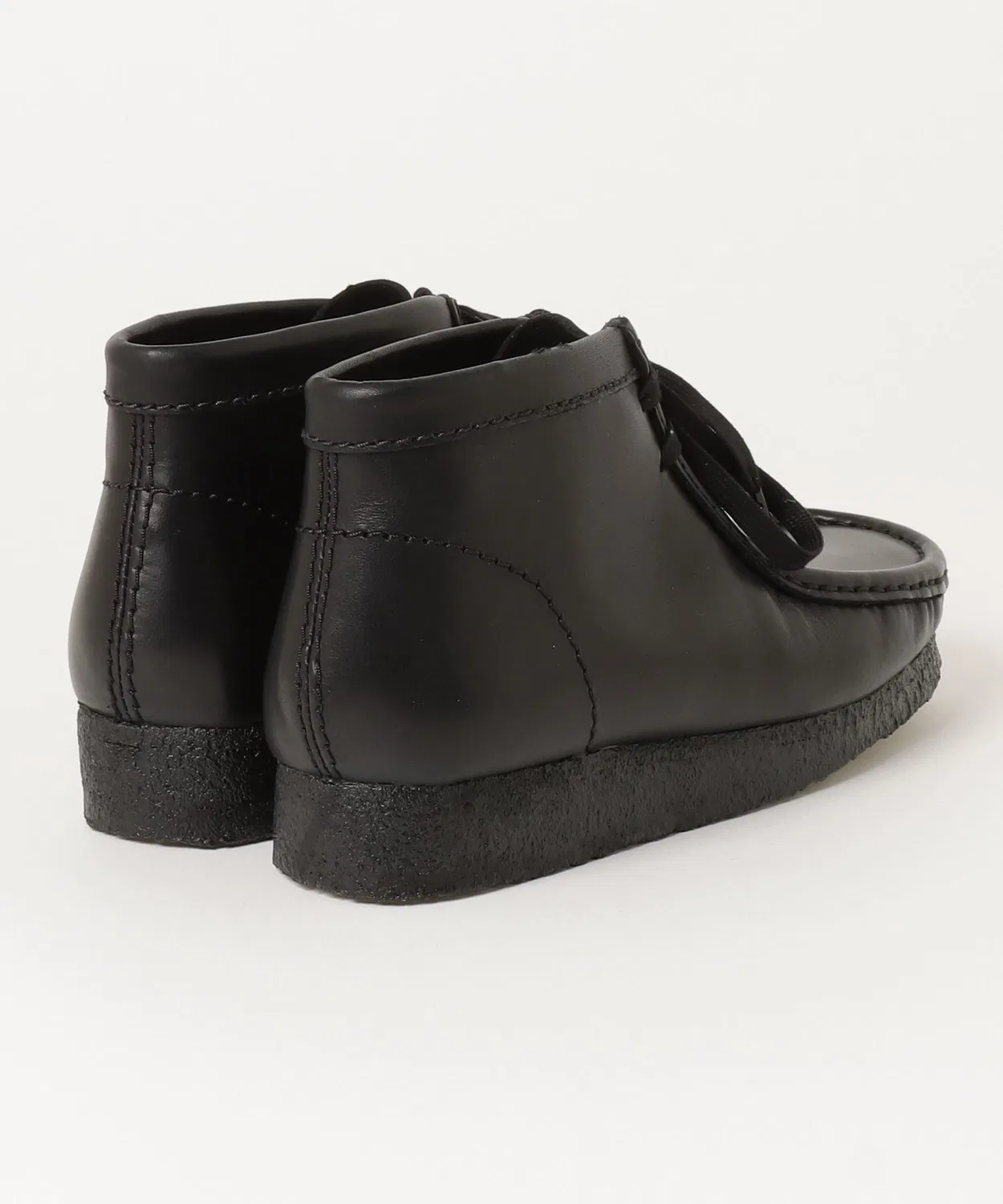 Ботинки Wallabee Boot бренда Clarks из натуральной кожи, черные — фото 2