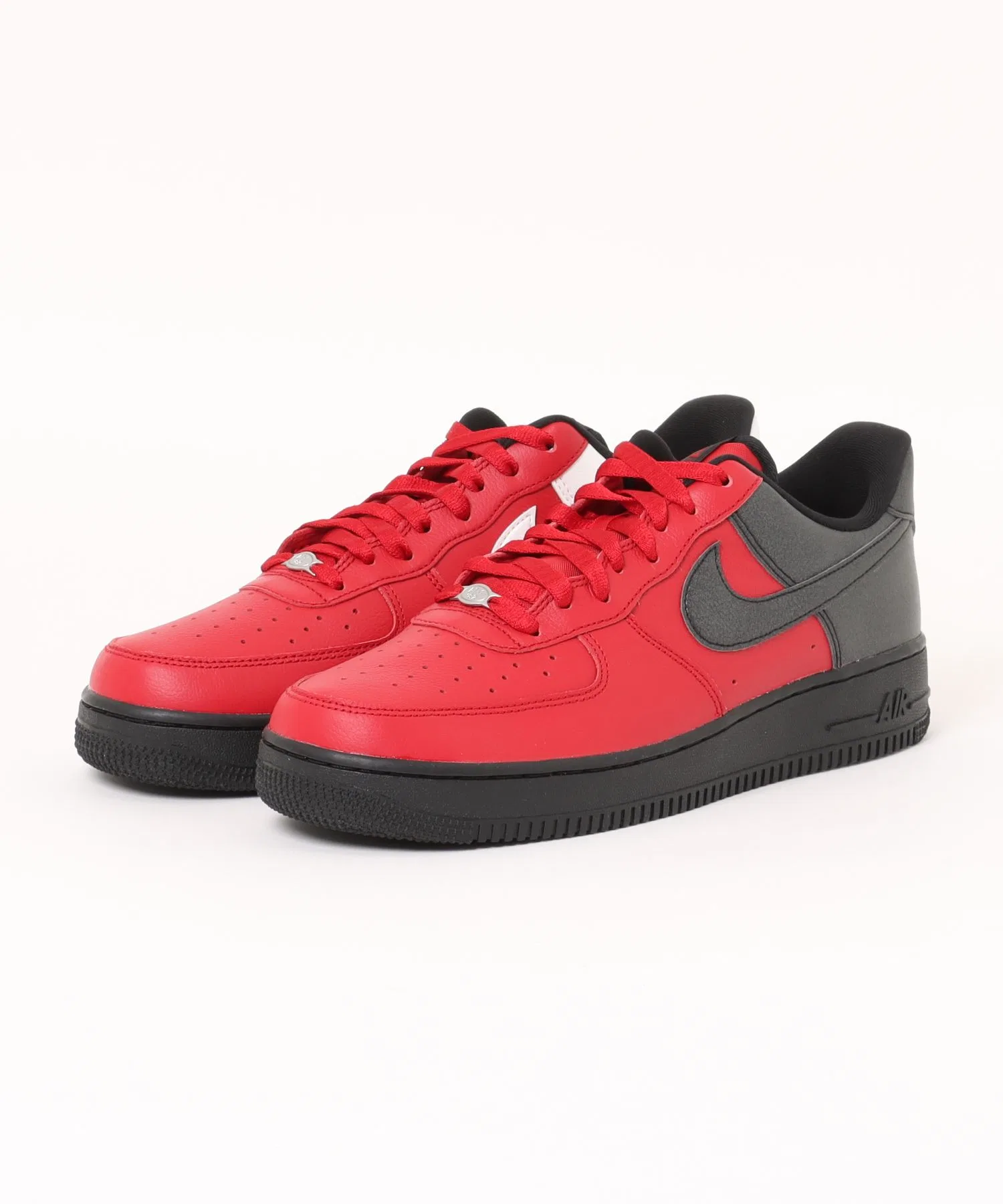 Мужские кроссовки NIKE AIR FORCE 1 '07 LV8 из натуральной кожи красные